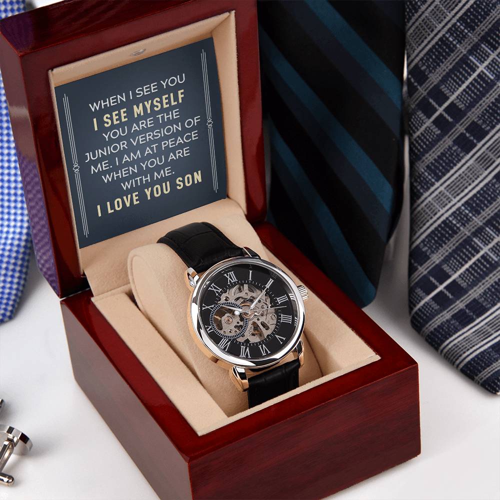 I See Myself In You Son- Mens Openwork Watch