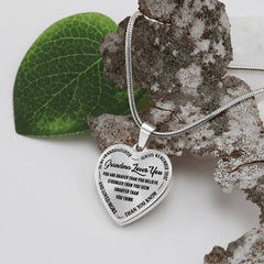 Grandma Loves You Granddaughter - Personalized Heart Necklace
