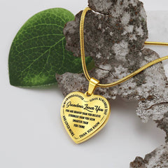 Grandma Loves You Granddaughter - Personalized Heart Necklace