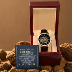 I See Myself In You Son- Mens Openwork Watch