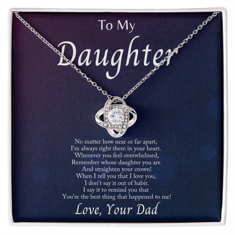 I'm Always With You, Daughter - Love Knot Necklace