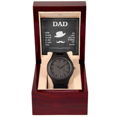Son or Daughter's Love To Dad - Wooden Watch