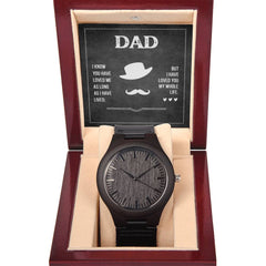 Son or Daughter's Love To Dad - Wooden Watch