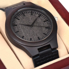 Son or Daughter's Love To Dad - Wooden Watch